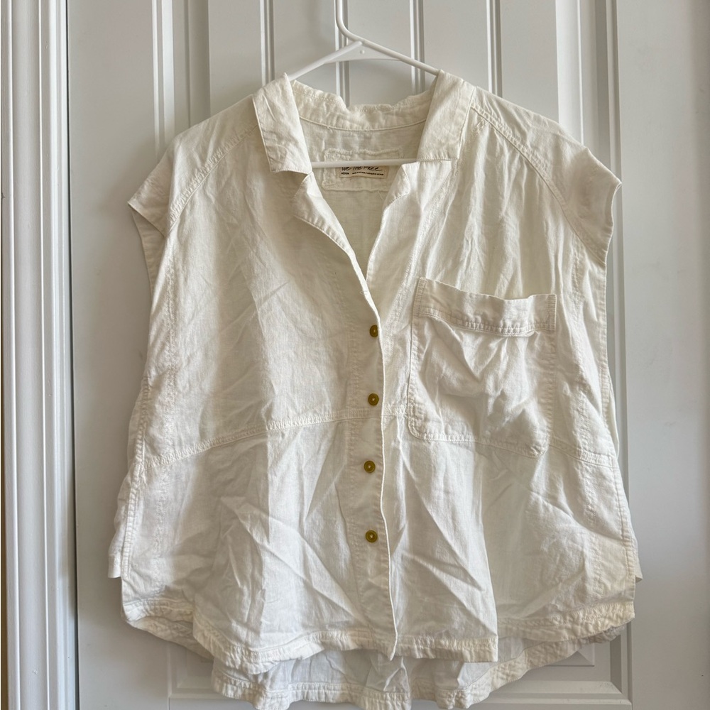 We The Free White Button-Down Shirt